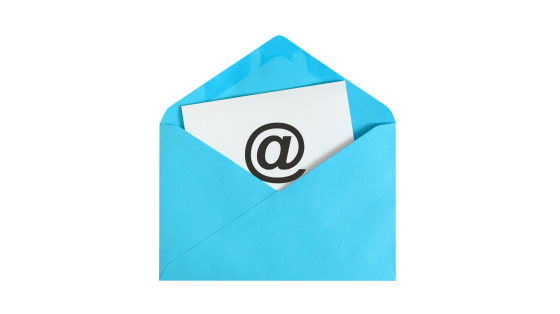 envelope with email sign isolated on white background