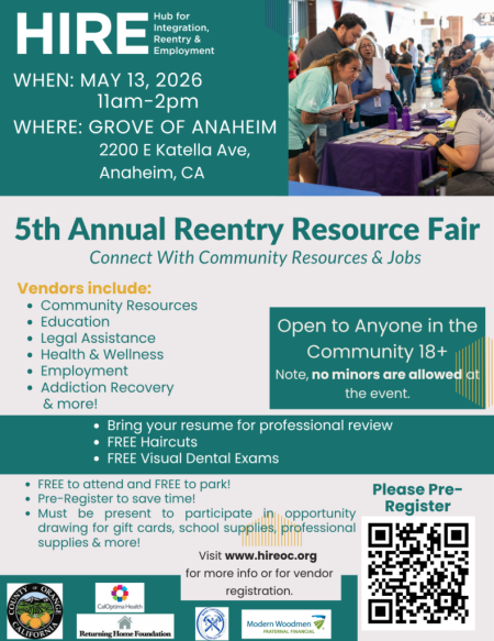 HIRE reentry event flyer